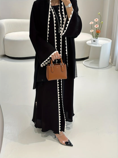 Ensemble 3 pièces pour femme abaya, style musulman traditionnel du Moyen-Orient multifonctionnel pour la prière du Ramadan