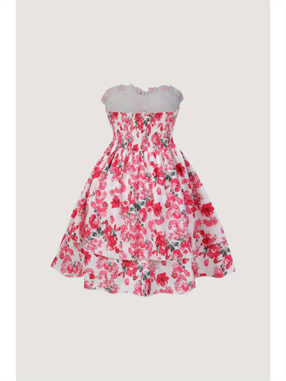 Robe bustier élégante à imprimé floral pour femme