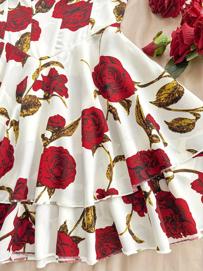 Robe bustier élégante à imprimé floral pour femme