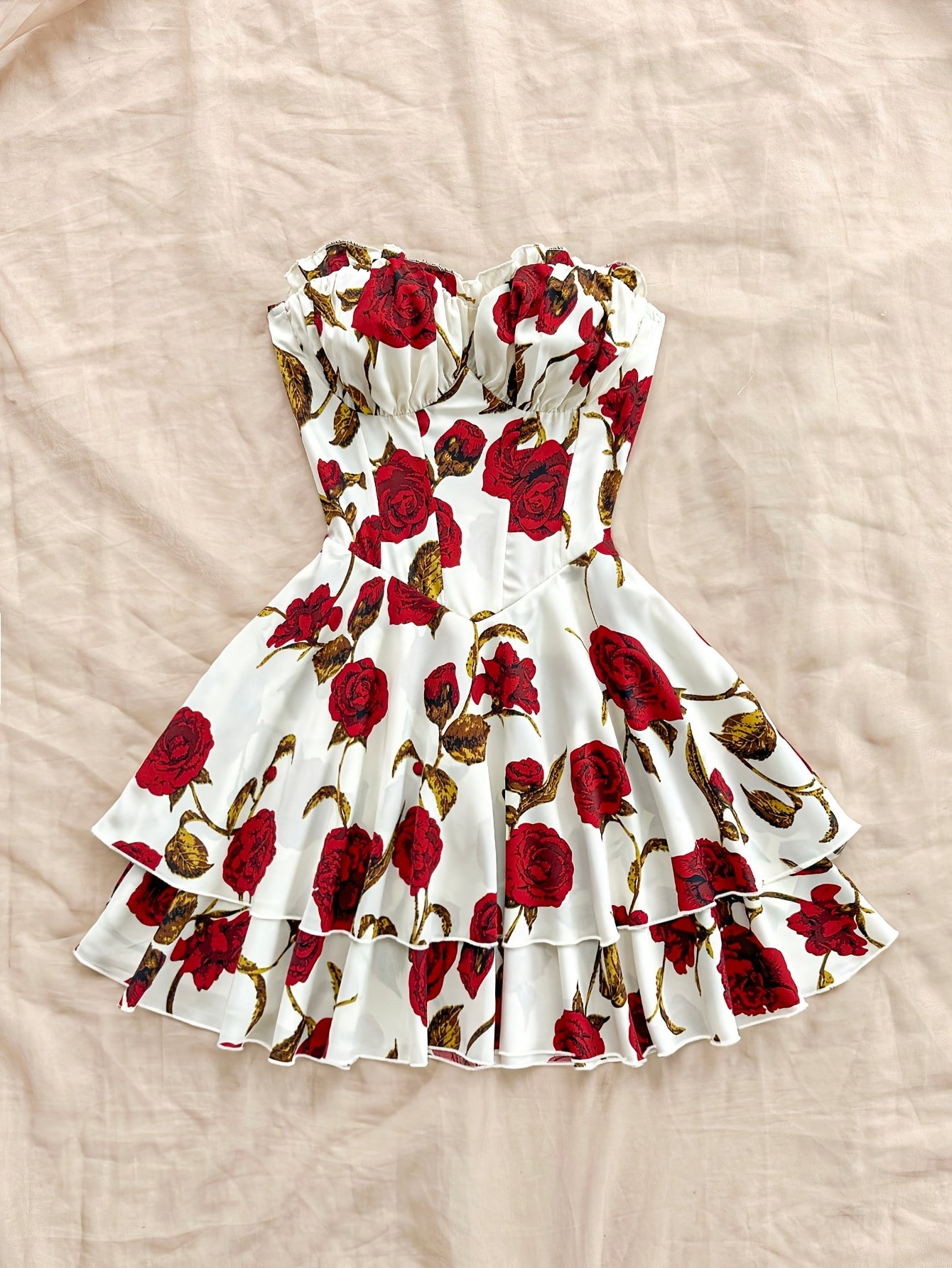 Robe bustier élégante à imprimé floral pour femme