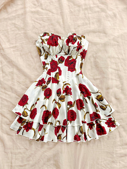 Robe bustier élégante à imprimé floral pour femme