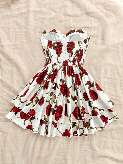 Robe bustier élégante à imprimé floral pour femme